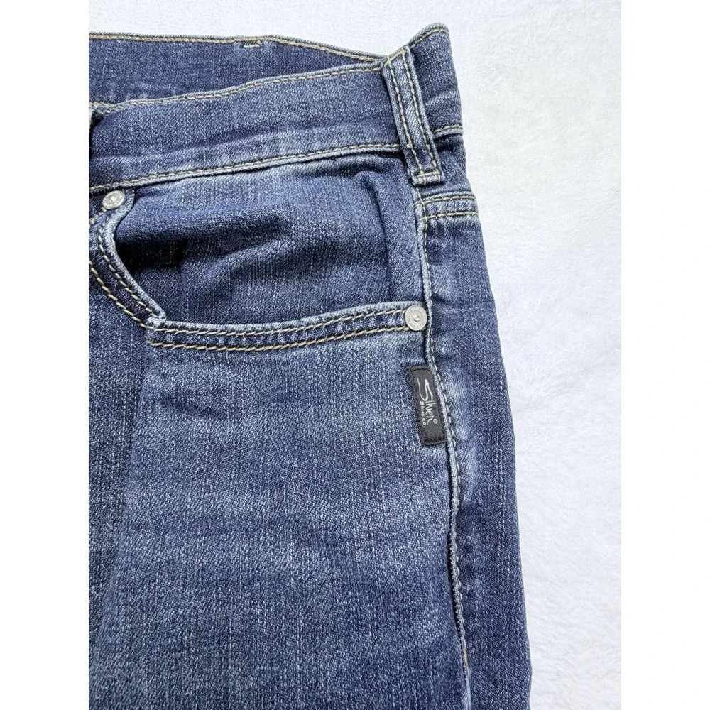 Silver Jeans Co Men's Eddie 34x34 (Fits 37x33) Straight Leg Blue Medium Wash